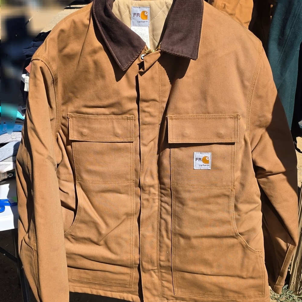 Carhartt Brown Military Field Jacket Durable Canvas